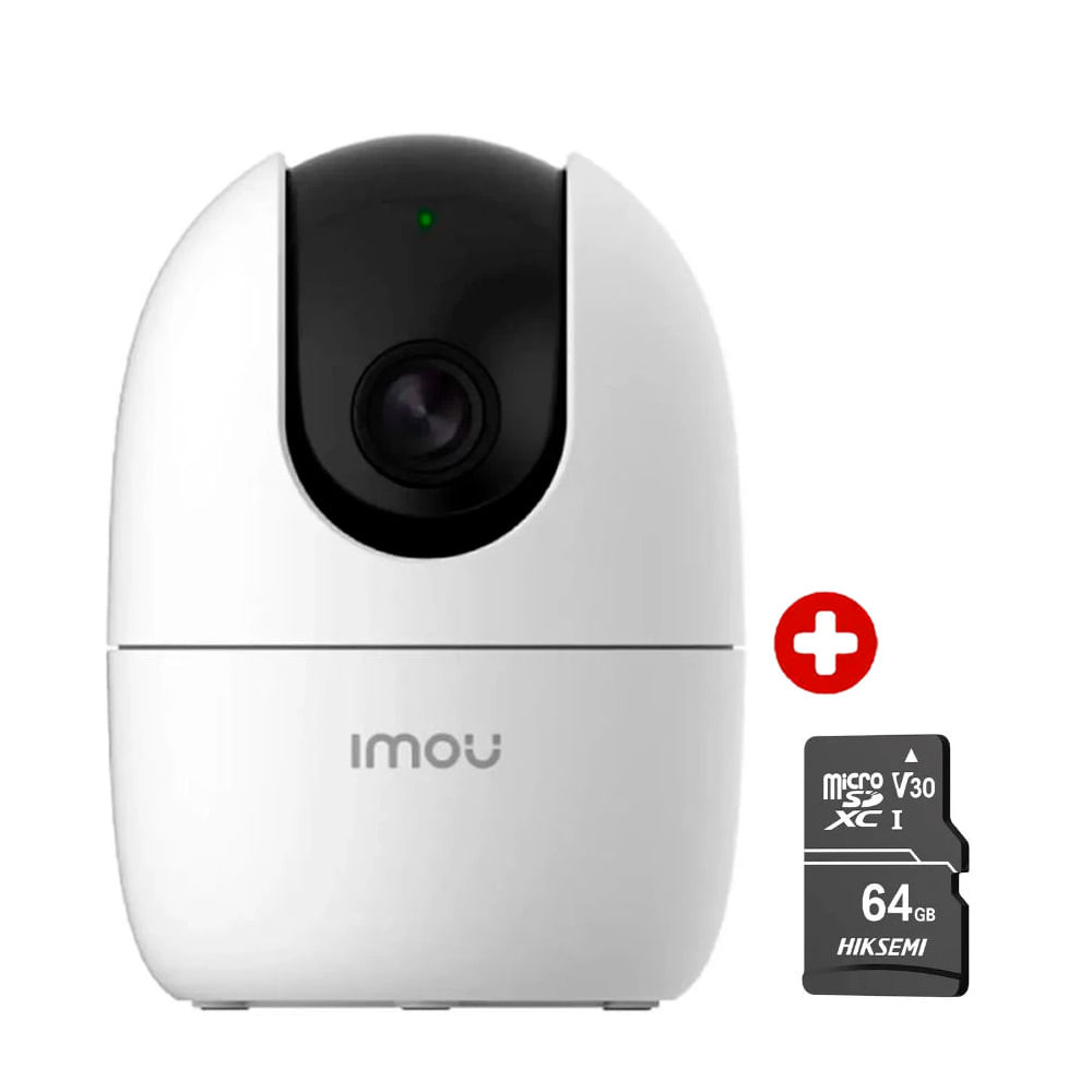 Cámara de seguridad IMOU Ranger 2, 3MP, Wi-Fi, 360°, detección humana, seguimiento automático, con microSD 64GB, interior, blanco